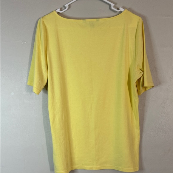 Lauren Ralph Lauren Yellow Short Sleeve Stretch Tee Top Tall Cotton Blend - XL - Picture 5 of 8